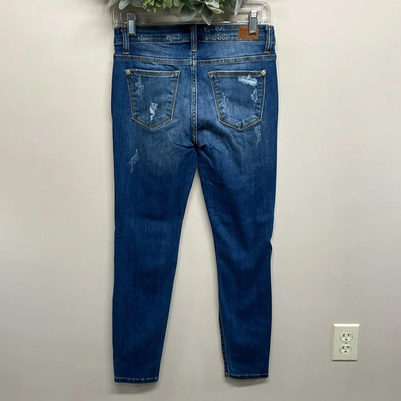 Judy Blue Leopard Patch Mid Rise Skinny Denim Jeans 5/27 - Picture 4 of 16